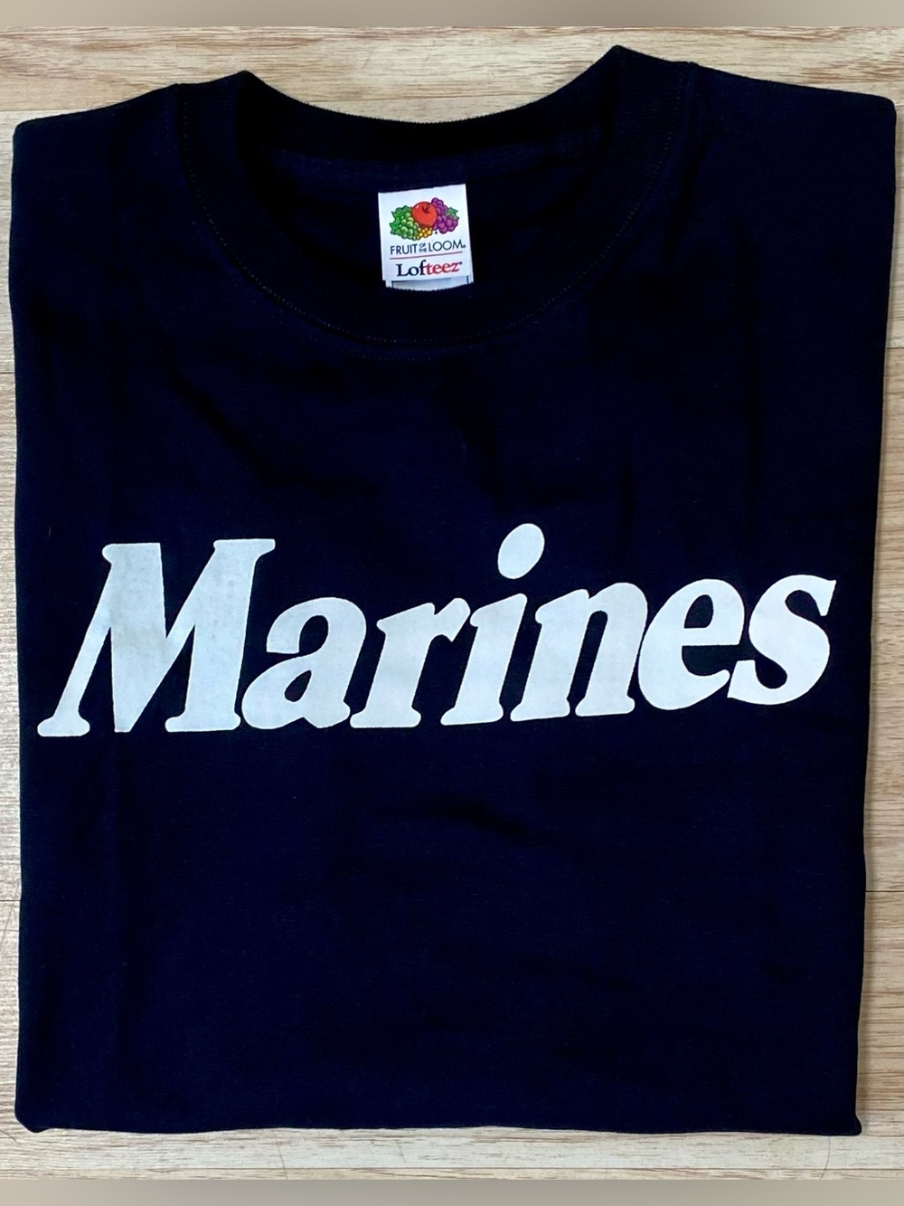 Vintage Marines T-Shirt Men’s XL Black Fruit Of The Loom Short Sleeve Tee Shirt